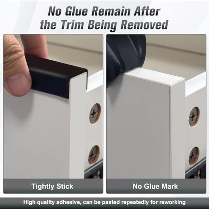 Rubber Edge Trim, Self Adhesive U Channel Edge Trim, Big Size U Shaped Trim, Edge Banding for Plywood, Woods, Shelf, Cabinet, Countertop, Size 3/4", Length 20Ft, Black by Protalwell - Image 4