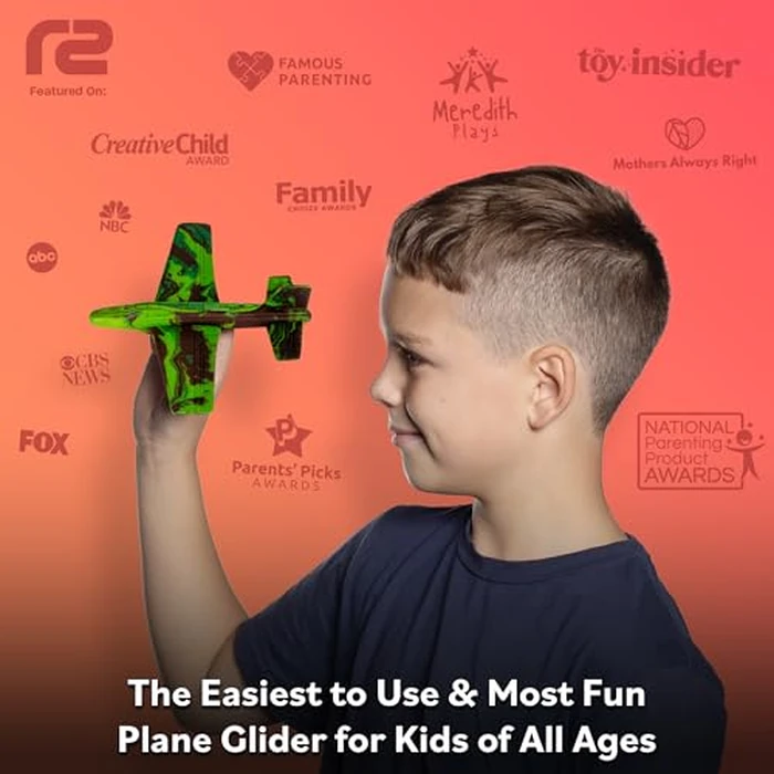 Stocking Stuffer Gifts For Boys&Girls: Foam Airplane Toy Glider Plane Styrofoam Airplanes for Kids. Launcher Air Planes Outdoor Army Toys. Military Gliders Game & Stocking Stuffers for All Ages by Refresh Sports - Image 2