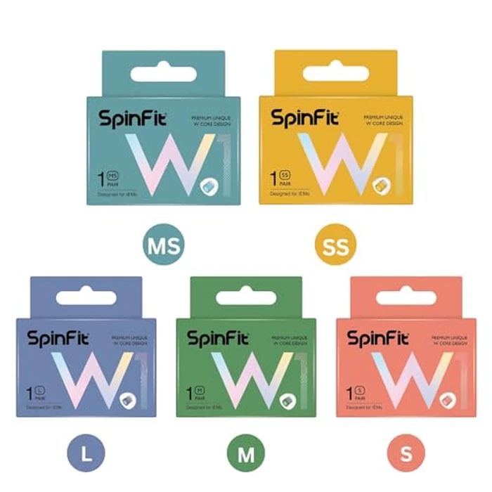 SpinFit W1 for IEM - M - Patented Medical-Grade Silicone Ear Tips, Double W-Shaped Tube Core, More Stability by SpinFit - Image 2