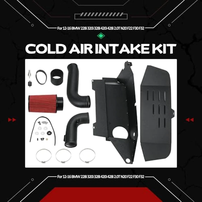PTNHZ Cold Air Intake Kit w/Filter & Heat Shield Compatible With BMW 2012-2016 228i 320i 328i 420i 428i F22 F30 F32 by PTNHZ - Image 3