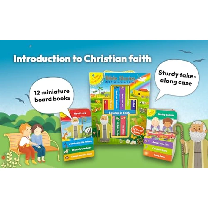My Little Learner Library: Bible Stories - Christian (12 Board Books) for Toddlers by Cottage Door Press - Image 2