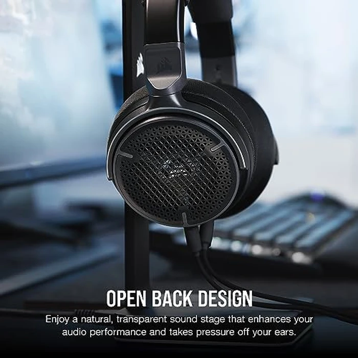 CORSAIR Virtuoso PRO Wired Open Back Gaming Headset - Detachable Uni-Directional Microphone - 50mm Graphene Drivers - 20Hz-40 kHz Frequency Response - Carbon by Corsair - Image 3