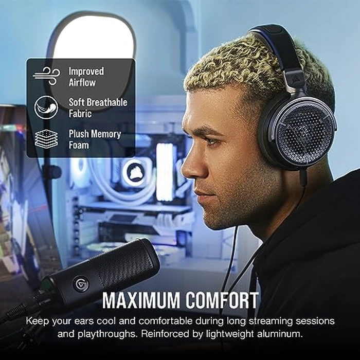 CORSAIR Virtuoso PRO Wired Open Back Gaming Headset - Detachable Uni-Directional Microphone - 50mm Graphene Drivers - 20Hz-40 kHz Frequency Response - Carbon by Corsair - Image 6