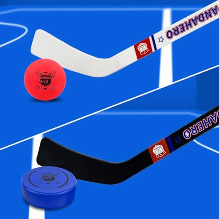 Pandahero Mini Hockey Net Set for Kids - Indoor Knee Floor Hockey Kit with 2 Goals, 4 Mini Sticks & 8 Soft Foam Balls and Pucks - Indoor Toy Set for Boys & Girls by Pandahero - Image 5