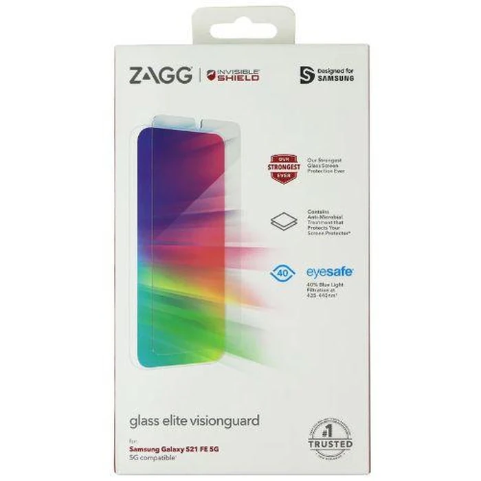 Zagg InvisibleShield Glass Elite Visionguard Screen for Galaxy S21 FE (5G) - Clear by Zagg - Refurbished - Brand New condition - US$13.43