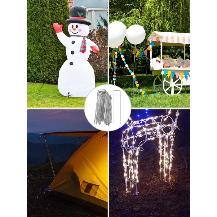 GROWNEER 200 Pack Landscape Staples 6 Inch 11 Gauge Heavy Duty Hot-Dip Galvanized Steel Garden Stakes U-Shaped Weed Barrier Spikes Metal Ground Pins for Lawn and Yard Landscaping by GROWNEER - Image 7