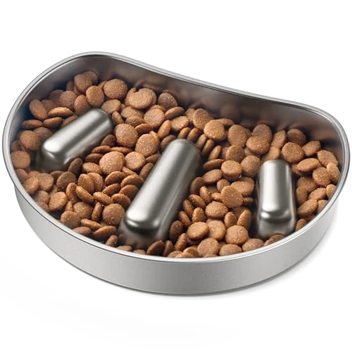 PETLIBRO Slow Feeder Bowl for Small Dogs & Cats, 1.125 Cup- Anti-Gulp Stainless Steel Dog & Cat Bowl, Helps Reduce Risk of Bloat, Dishwasher Safe - Compatible with PETLIBRO Camera Automatic Feeder by PETLIBRO - Image 1