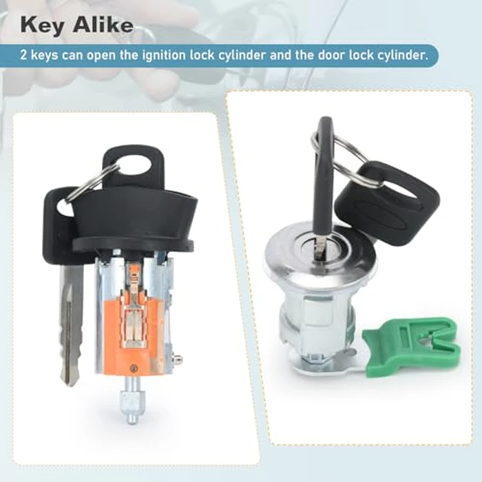 Ignition Switch Door Lock Cylinder Compatible with Keys Fit for Ford E150 E250 E350 Econoline Van 1997-2020 Replace LC6177 703369 597638 by Generic - Image 5
