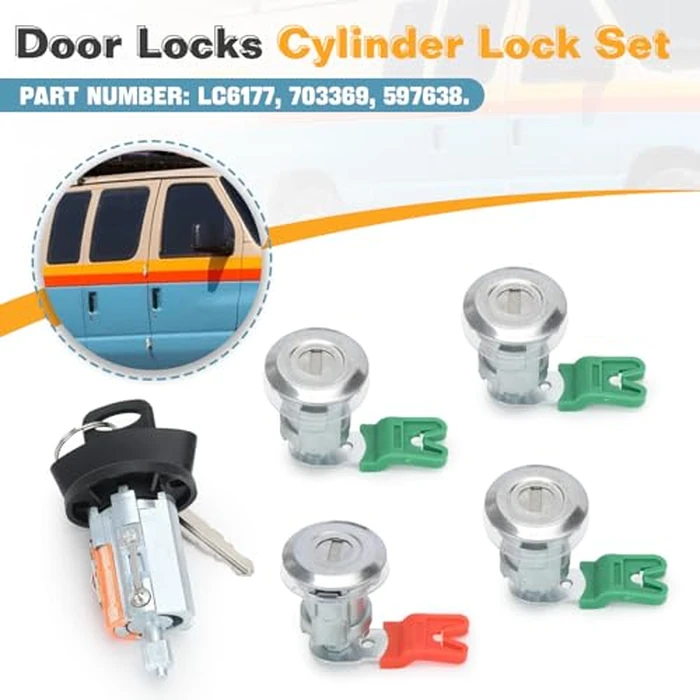 Ignition Switch Door Lock Cylinder Compatible with Keys Fit for Ford E150 E250 E350 Econoline Van 1997-2020 Replace LC6177 703369 597638 by Generic - Image 6