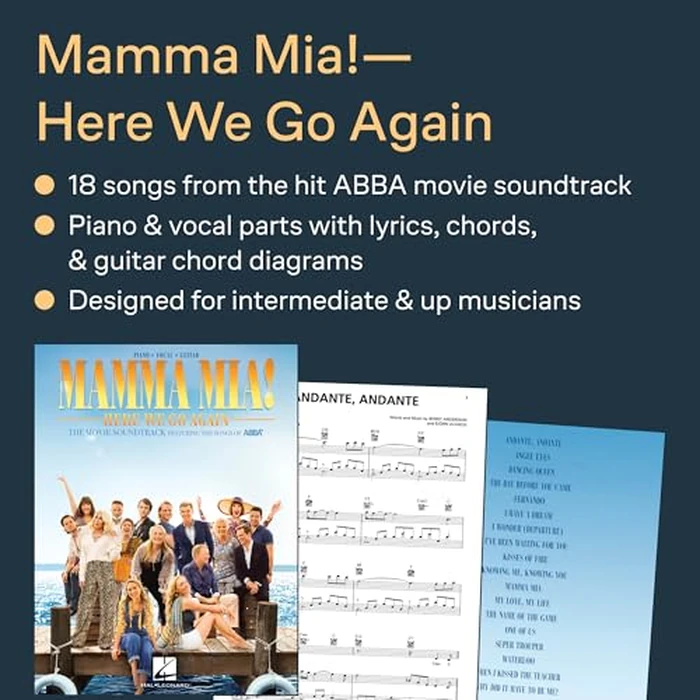 ABBA Mamma Mia! Here We Go Again | Piano Vocal Guitar Songbook | Official Sheet Music from the Movie Soundtrack | Pop Music Book for Piano Voice and Guitar Players | Movie Song Collection by Hal Leonard - Used - Good condition - US$8.59