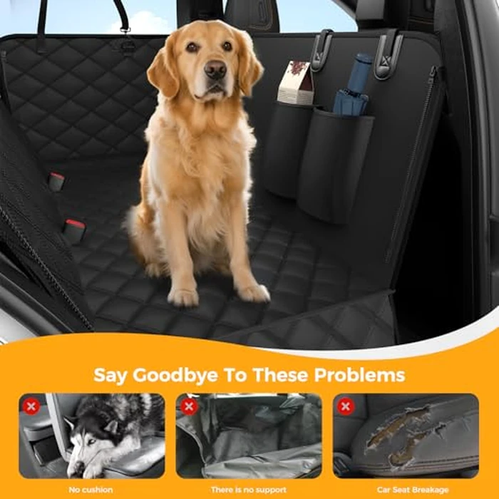 Dog Car Seat Cover,100% Waterproof Scratch Proof Nonslip Seat Cover,600D Heavy Duty Scratch Durable Soft with Side Cover Dog Hammock for Cars Trucks and SUVs by Elouta - Image 2