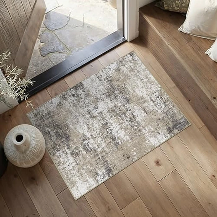 PureCozy Abstract Brown Area Rug 2x3 Modern Entryway Door Mat Small Washable Neutral Soft Bathroom Carpet Low Pile Non Slip Throw Rug for Kitchen Bedroom Office Laundry Living Room by PureCozy - Image 5