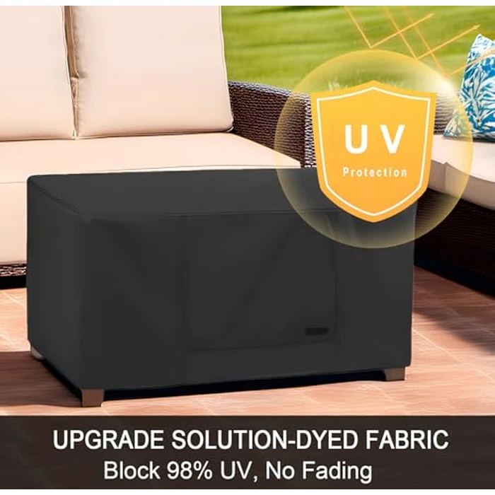NettyPro Patio Coffee Table Cover Rectangle, Waterproof Outdoor Furniture Small Side Table Cover Rectangular, 42x24x18 inch, Black by NettyPro - Image 4