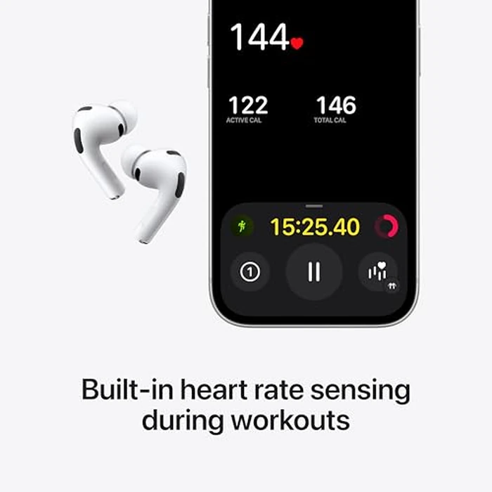 Apple AirPods Pro 3 Wireless Earbuds, Active Noise Cancellation, Live Translation, Heart Rate Sensing, Hearing Aid Feature, Bluetooth Headphones, Spatial Audio, High-Fidelity Sound, USB-C Charging by Apple - Image 3