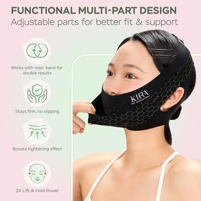 Premium Chin Strap for Sleeping & Anti Snoring, CPAP Chin Strap to Keep Mouth Closed, Jawline Shaper & Double Chin Reducer, Tape-Free Alternative to Mouth Tape for Sleeping (Adjustable, Breathable) by KIRA INTERNATIONAL - Image 5