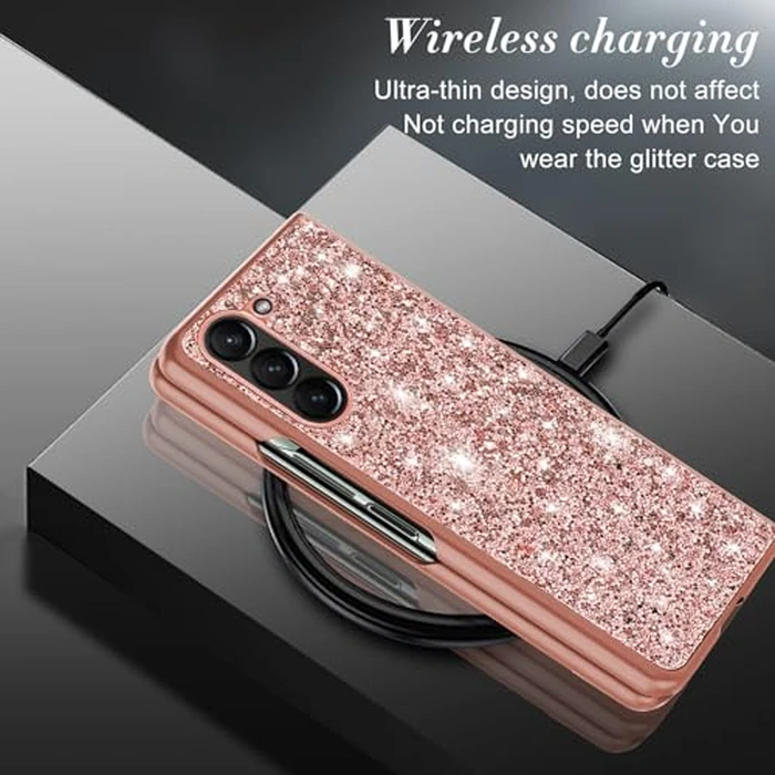 for Samsung Z Fold 6 Case Glitter Slim Sparkle Diamond TPU Bumper Full Body Shockproof Protection for Samsung Galaxy Z Fold6 Phone Case Women Girls Soft Cover 5G by Gotivi - Image 2