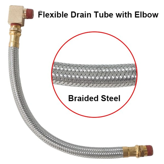 Automatic Electronic Tank Drain Kit, 1/4" NPT Timer Operated Compressor Air Drain Valves with 1/4" flexible Braided Steel Tube and Ball Valve Strainer 1/2" x 1/4" MNPT by SUNROAD - Image 4