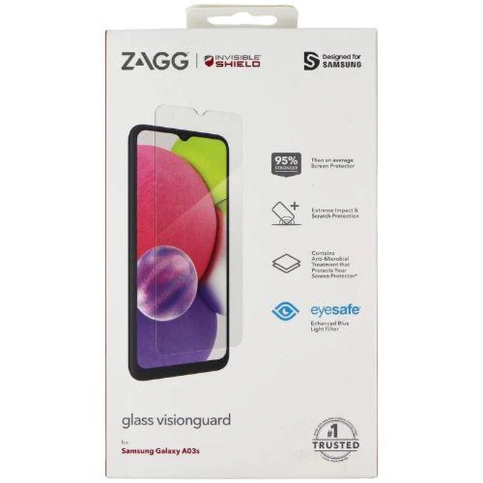 Zagg Invisible Shield Glass Visionguard Screen Protector for Galaxy A03s - Clear by Zagg - Refurbished - Brand New condition - US$20.98