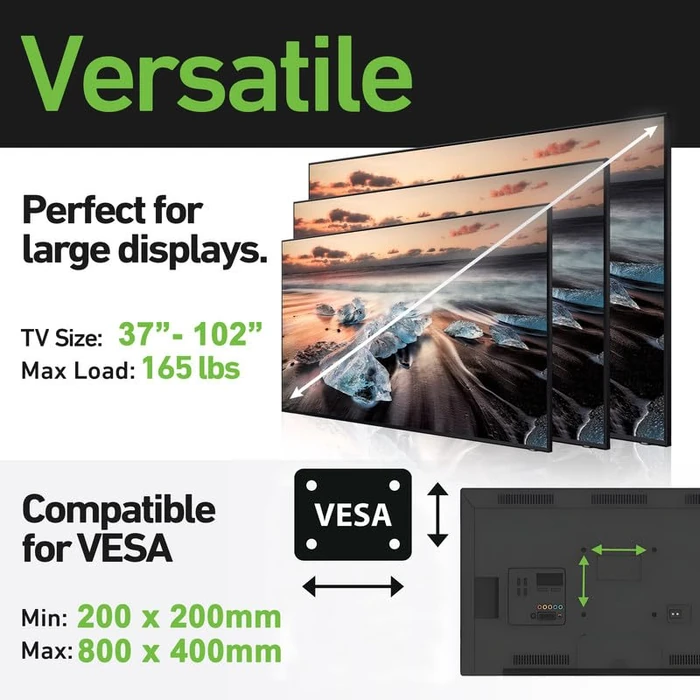 Ultra Slim Tilt TV Wall Mount Bracket for TCL Q Class | QM8 98QM851G 98 Inch TV - Low Profile 1.7" from Wall, 12 degrees Tilt Angle, Industrial Grade, Easy Install by Stellar Mounts - Image 2