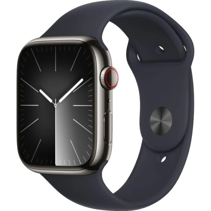 Apple Watch Series 9 (Cellular + GPS) - 64GB - 41mm - Graphite Stainless Steel Case with Midnight Rubber Sport Band - Medium/Large Size by Apple - Image 2