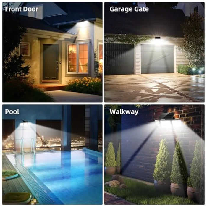 daphino 2500LM Solar Lights Outdoor with Motion Sensor,3 Head 270 degrees Wide Angle Street Area Lights, IP65 Waterproof Security Lighting with 3 Modes(Non-Remote,2 Pcs) by daphino - Image 9
