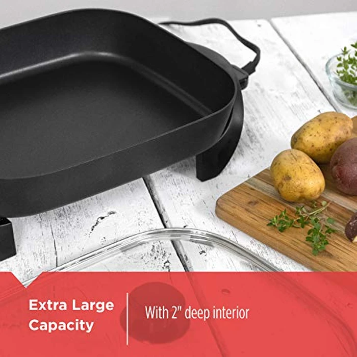 BLACK+DECKER Electric Skillet, 12”x15”, Deep Dish, Non Stick Surface, SK1215BC by George Foreman - Image 2