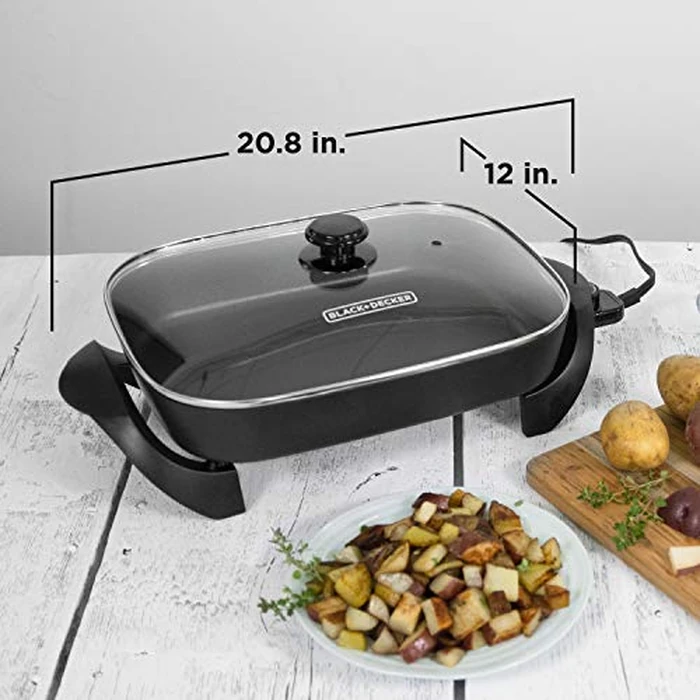 BLACK+DECKER Electric Skillet, 12”x15”, Deep Dish, Non Stick Surface, SK1215BC by George Foreman - Image 6