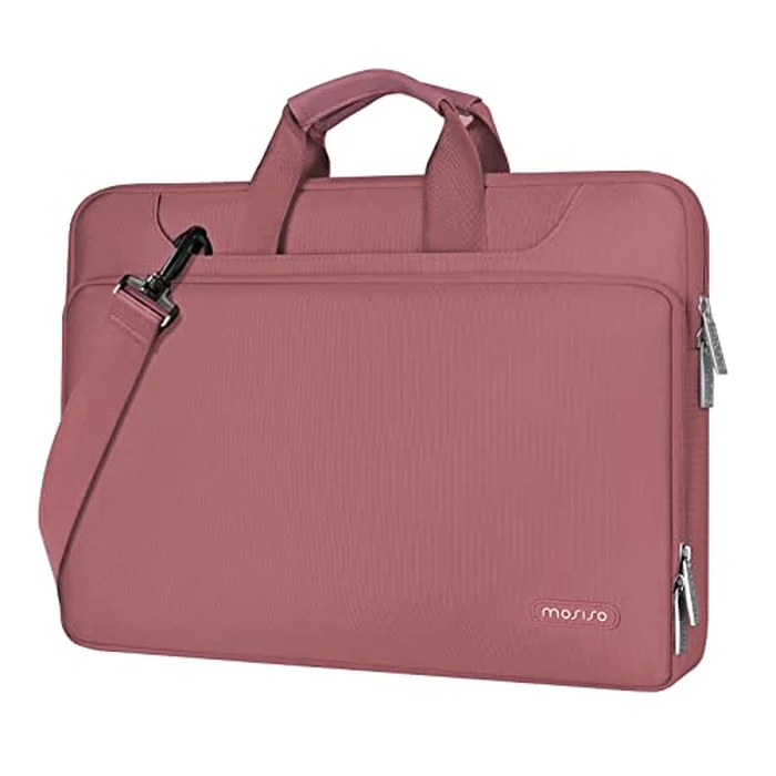 MOSISO 360 Protective Laptop Bag 13.3 inch, 13-14 inch Computer Bag Compatible with MacBook Air 13 inch/Pro 13 inch/Pro 14 inch,HP,Dell,Notebook, Laptop Carrying Case with Strap&Handle, Dusty Rose by MOSISO - Used - Very Good condition