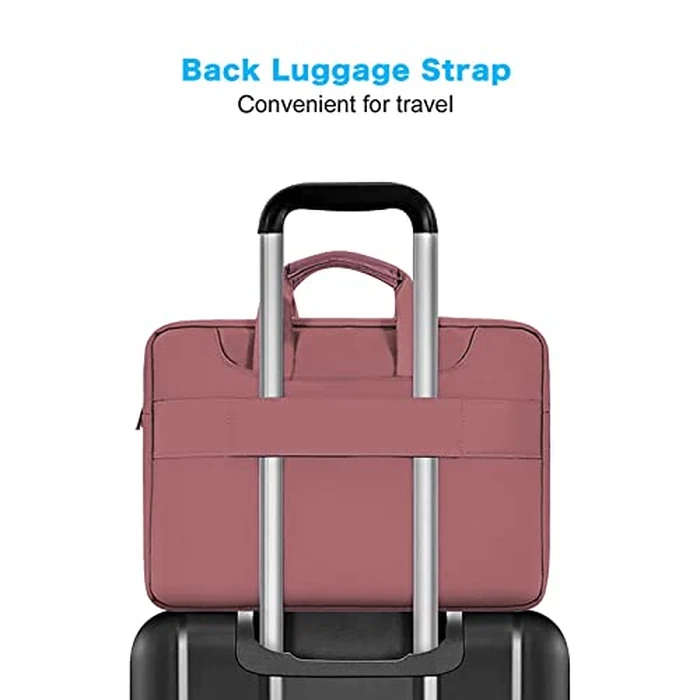MOSISO 360 Protective Laptop Bag 13.3 inch, 13-14 inch Computer Bag Compatible with MacBook Air 13 inch/Pro 13 inch/Pro 14 inch,HP,Dell,Notebook, Laptop Carrying Case with Strap&Handle, Dusty Rose by MOSISO - Image 4