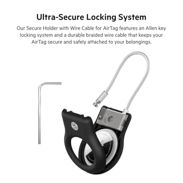 Belkin Secure Holder with Wire Cable for Apple AirTag, Black by Belkin - Image 4