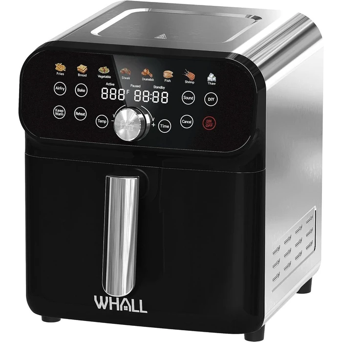 Whall 12-in-1 5.8QT Air Fryer with LED Digital Touchscreen - Black/Stainless Steel by Whall - Image 1