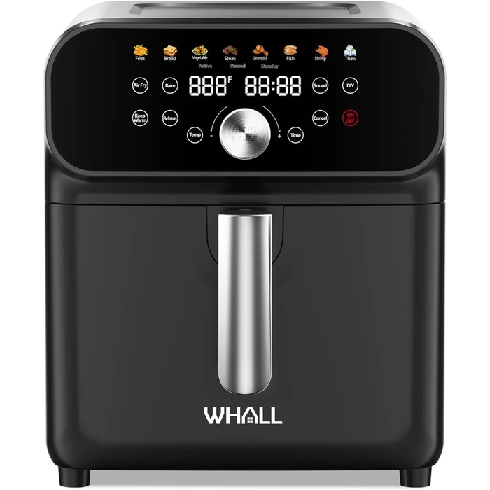 Whall 12-in-1 5.8QT Air Fryer with LED Digital Touchscreen - Black/Stainless Steel by Whall - Image 2