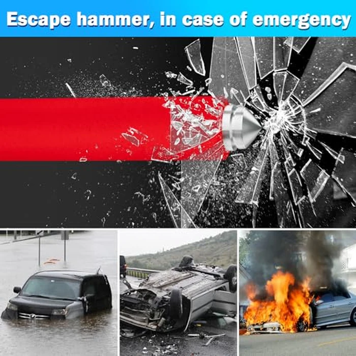 MONOJOY Steering Wheel Lock - Adjustable Antitheft Car Device Locks, Universal Volante Prevention Accessory, with 3 Keys and Escape Hammer for Truck SUV Van Security, Vehicle Immobilizer System by MONOJOY - Image 3