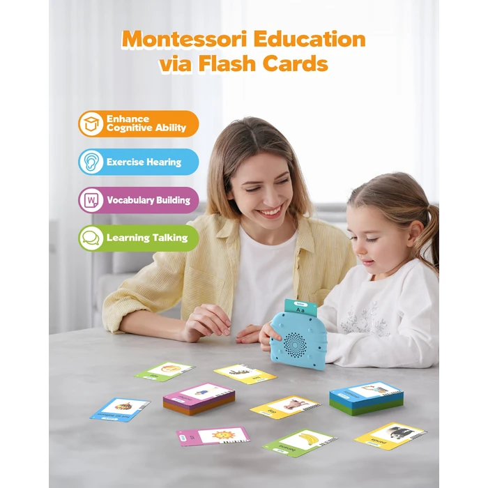 510 Words, Talking Flash Cards for Toddler 1 2 3 4 Year Olds, Language Learning Tools, Pocket Speech Tools, Montessori Tools with 31 Themes, Children's Sensory Educational Tools,Birthday Gift by Airbition - Image 2