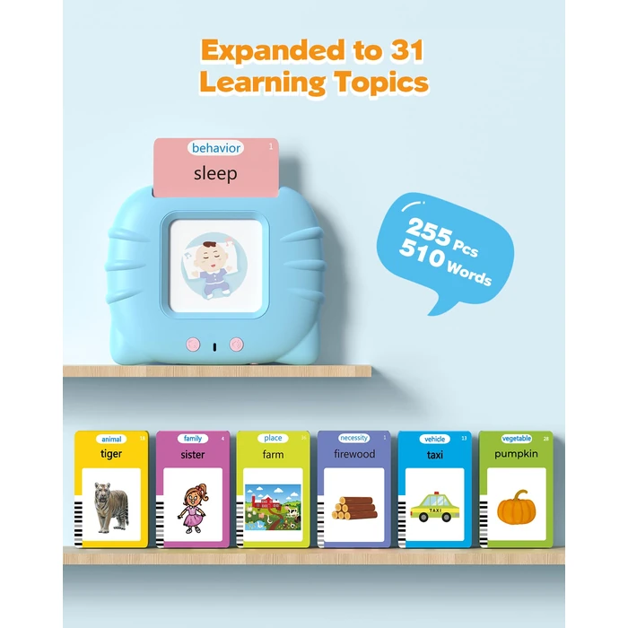 510 Words, Talking Flash Cards for Toddler 1 2 3 4 Year Olds, Language Learning Tools, Pocket Speech Tools, Montessori Tools with 31 Themes, Children's Sensory Educational Tools,Birthday Gift by Airbition - Image 4