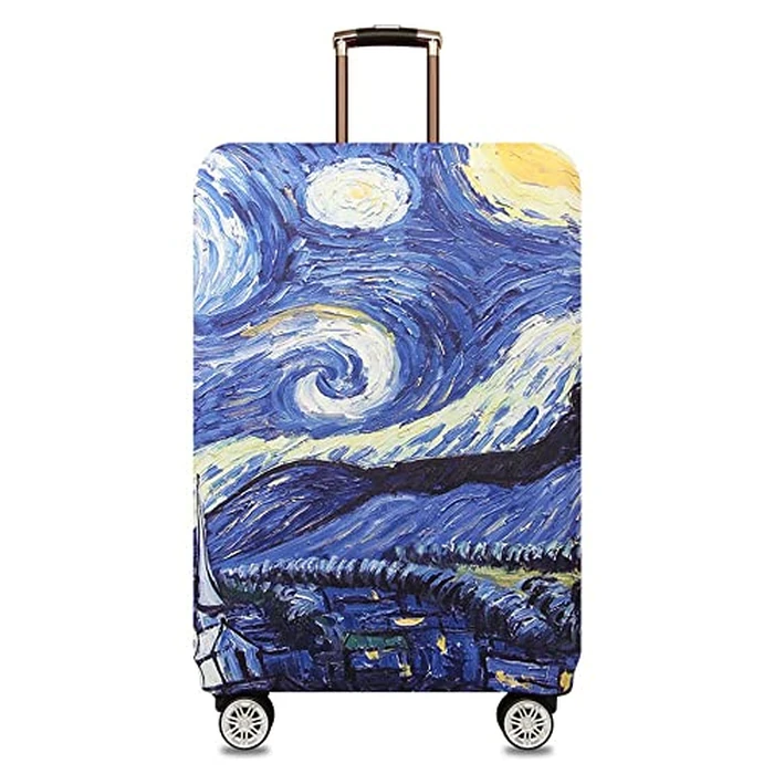 MosaiRudo Thicker Luggage Cover Elastic Suitcase Cover Protector Fits 18-32 Inch Suitcase Travel Accessories (Starry Sky, L) by MosaiRudo - Used - Like New condition