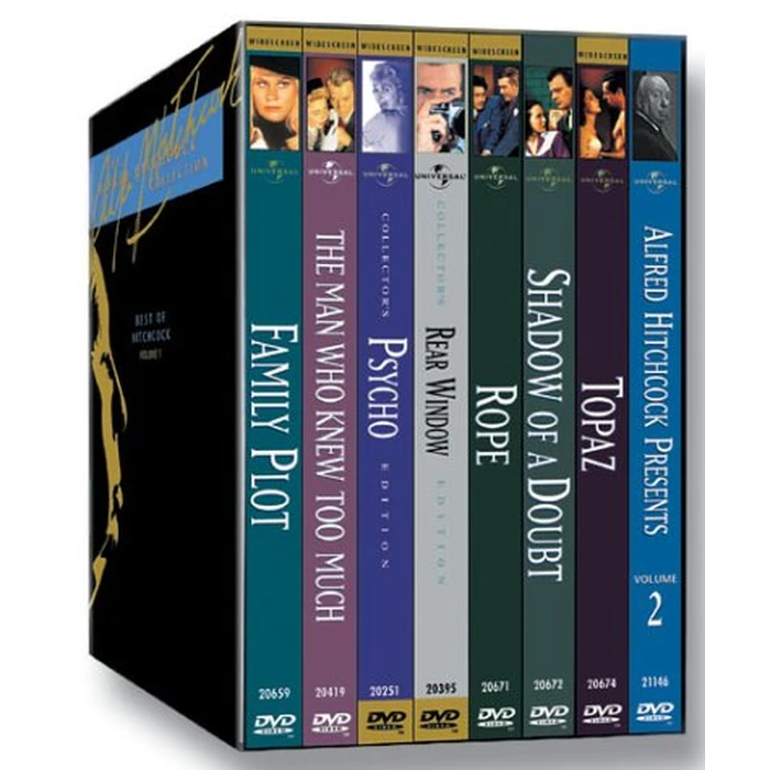 The Alfred Hitchcock Collection: The Best of Hitchcock, Vol. 1 (Psycho / Rear Window / Shadow of a Doubt / The Man Who Knew Too Much (1956) / Rope / Topaz / Family Plot / Alfred Hitchcock Presents Vol. 2) by UNIVERSAL - Used - Good condition - US$9.70