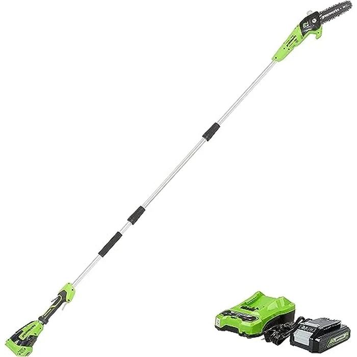 Greenworks 24V 8" Cordless Polesaw (Great for Pruning and Trimming Branches / 200+ Compatible Tools), 2.0Ah Battery and Charger Included by Greenworks - Image 1
