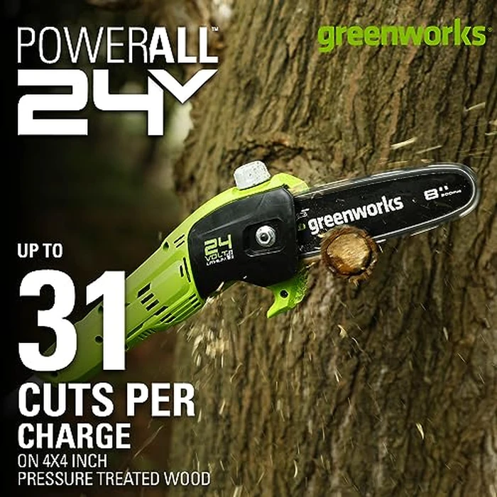 Greenworks 24V 8" Cordless Polesaw (Great for Pruning and Trimming Branches / 200+ Compatible Tools), 2.0Ah Battery and Charger Included by Greenworks - Image 2