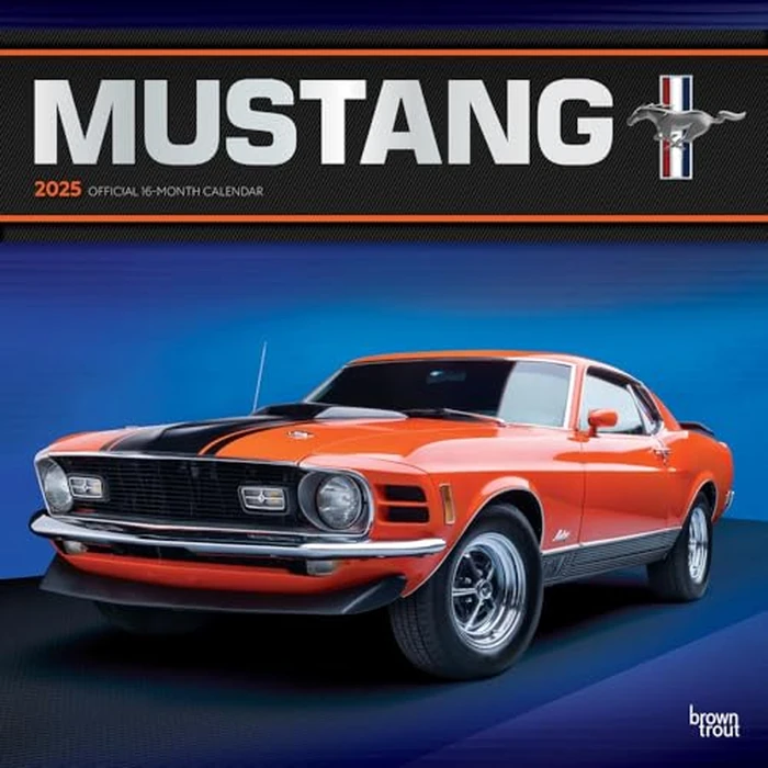 Ford Mustang OFFICIAL | 2025 12 x 24 Inch Monthly Square Wall Calendar | Foil Stamped Cover | Plastic-Free | BrownTrout | Motor Muscle Car by BrownTrout - Used - Like New condition