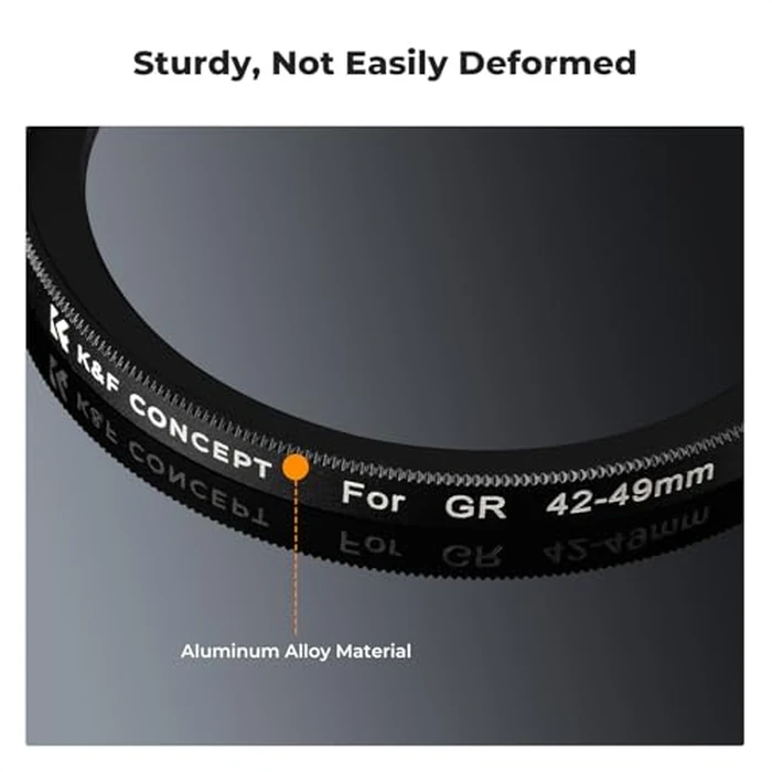 K&F Concept 42-49mm Filter Adapter Ring for Ricoh GR with 49mm Lens Cap Aluminum Alloy Threaded Filter Lens Adapter Ring for Ricoh GR2 GR3 GR3X for RX100 by K&F CONCEPT - Image 5