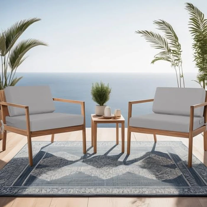 idee-home Outdoor Cushions for Patio Furniture, Outdoor Seat Cushion, Waterproof Couch Hampton Bay Deep Seat Replacement Chair Cushions for Garden Lawn Backyard Deck, 26.5 x 26.5 Grey by idee-home - Image 4