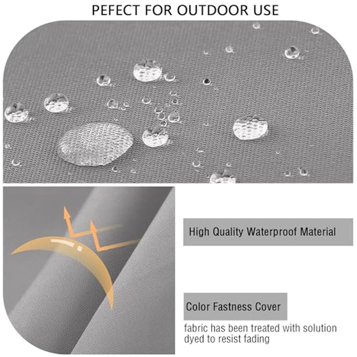 idee-home Outdoor Cushions for Patio Furniture, Outdoor Seat Cushion, Waterproof Couch Hampton Bay Deep Seat Replacement Chair Cushions for Garden Lawn Backyard Deck, 26.5 x 26.5 Grey by idee-home - Image 6