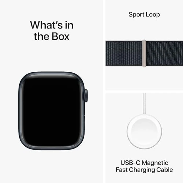Apple Watch Series 9 [GPS 45mm] Smartwatch with Midnight Aluminum Case with Midnight Sport Loop One Size. Fitness Tracker, ECG Apps, Always-On Retina Display, Carbon Neutral by Apple - Image 6