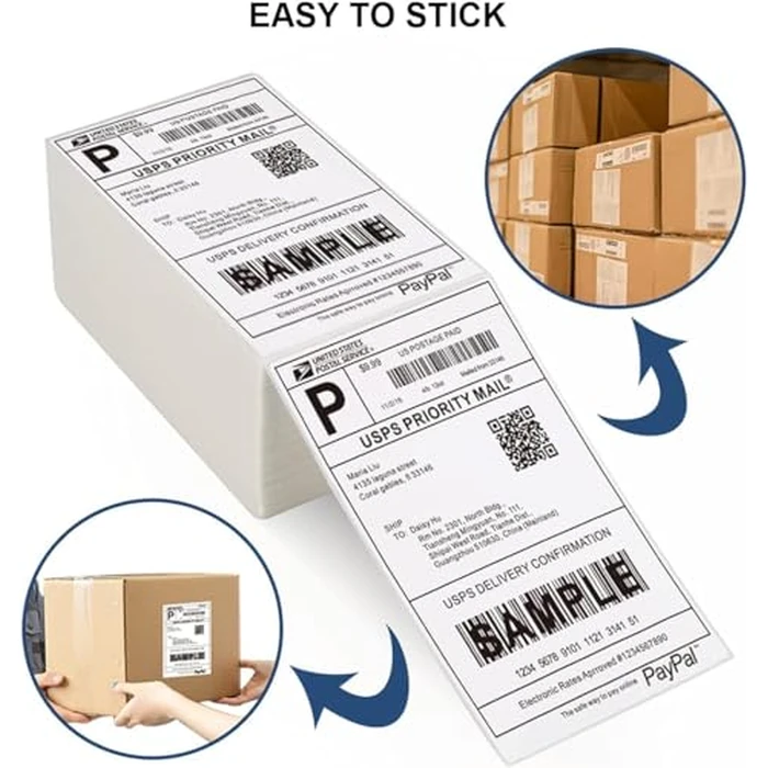 BESTIKER 4"x6" Thermal Shipping Labels for Thermal Printer, 4"x6" Thermal Paper Fanfold, Pack of 1000 Labels - Total 4000 Labels by BESTIKER - Image 2