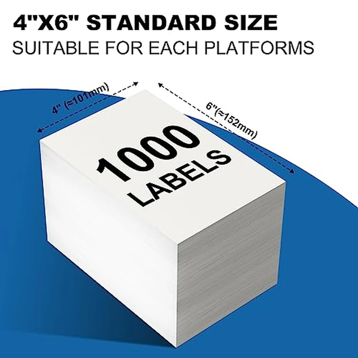 BESTIKER 4"x6" Thermal Shipping Labels for Thermal Printer, 4"x6" Thermal Paper Fanfold, Pack of 1000 Labels - Total 4000 Labels by BESTIKER - Image 3