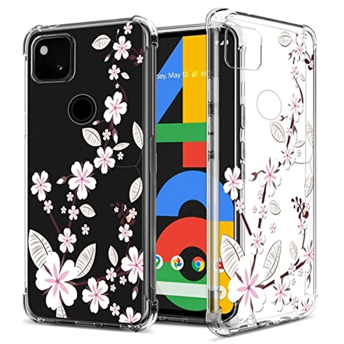 GREATRULY Floral Clear Case for Pixel 4a [NOT Fit Pixel 4a 5G] for Women Girls,Pretty Phone Case for Google Pixel 4a (2020),Flower Design Slim Soft Drop Proof TPU Bumper Silicone Cover Shell,FL-T by GREATRULY - Used - Like New condition - CA$2.73