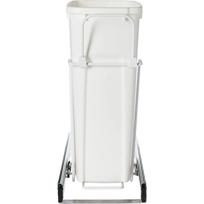 Knape & Vogt RS-PSW9-1-20-W 17 in. H x 8 in. W x D Steel in-Cabinet 20 Qt. Single White Pull Out Trash Can by Knape & Vogt - Image 3