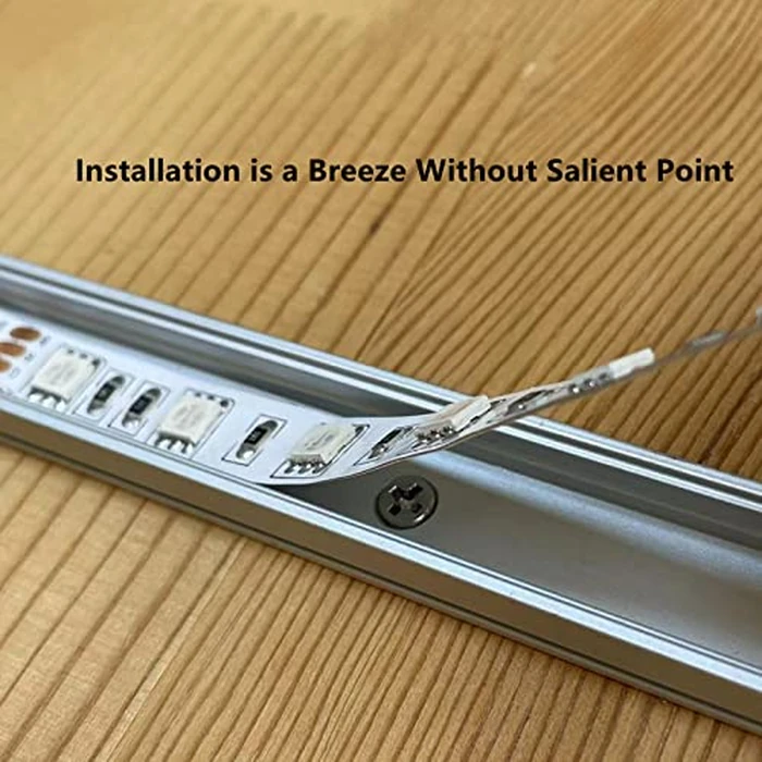 10-Pack Pre-Drilled Countersunk Hole 3.3FT LED Strip U Channel Diffuser, Hacksaw Easy Cut Tight and Flush Mounted Under Cabinet Tape Light Aluminum Low Profile with Screw and End caps (10) by THMOOTHER - Image 4