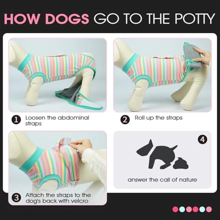 FUAMEY Recovery Suit for Dogs Cats After Surgery,Soft Breathable Pet Bodysuit E-Collar & Cone Alternative Surgical Suit Puppy Wear, Anti Licking Wounds Doggie Onesie Dog Neuter Shirt Mint Green XL by FUAMEY - Image 5